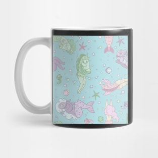 Mermaid or reverse mermaid? (blue version) Mug